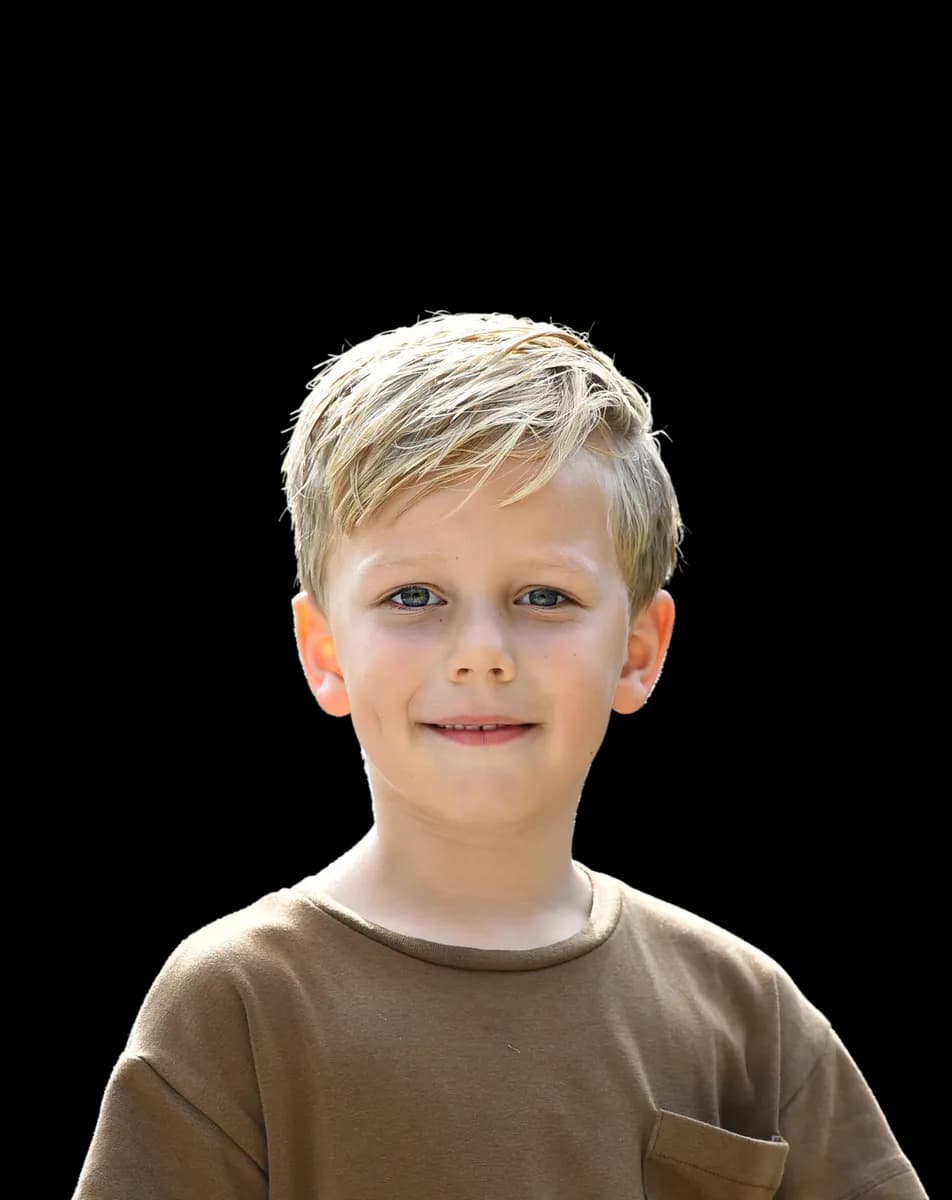 Algemeen - kind bruin shirt - uitsnede